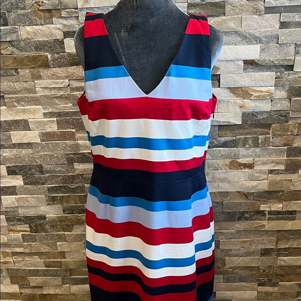 Tommy Hilfiger Red, White & Blue Striped Sleeveless Dress - Picture 2 of 14